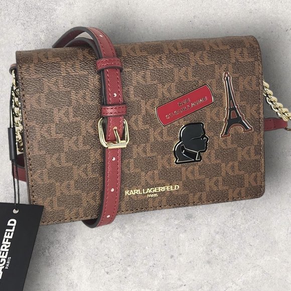 Karl Lagerfeld Bags Karl Lagerfeld Paris Connie Crossbody Bag Brown